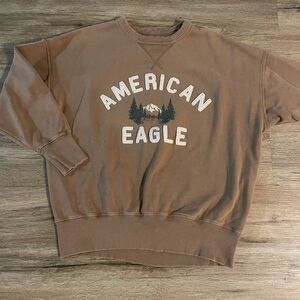 American Eagle Outfitters Tan Crewneck Sweater